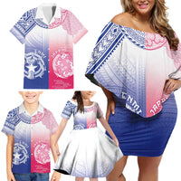 Custom Northern Mariana Islands And Japan Together Family Matching Off Shoulder Short Dress and Hawaiian Shirt