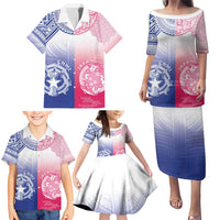 Custom Northern Mariana Islands And Japan Together Family Matching Puletasi and Hawaiian Shirt