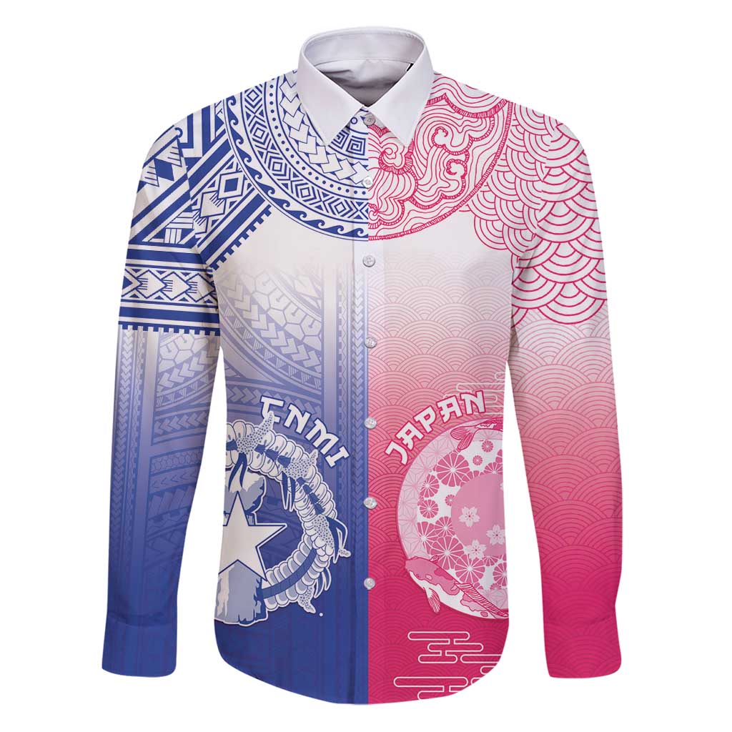Custom Northern Mariana Islands And Japan Together Family Matching Puletasi and Hawaiian Shirt