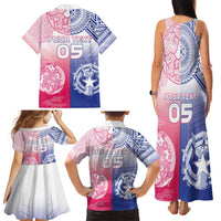 Custom Northern Mariana Islands And Japan Together Family Matching Tank Maxi Dress and Hawaiian Shirt