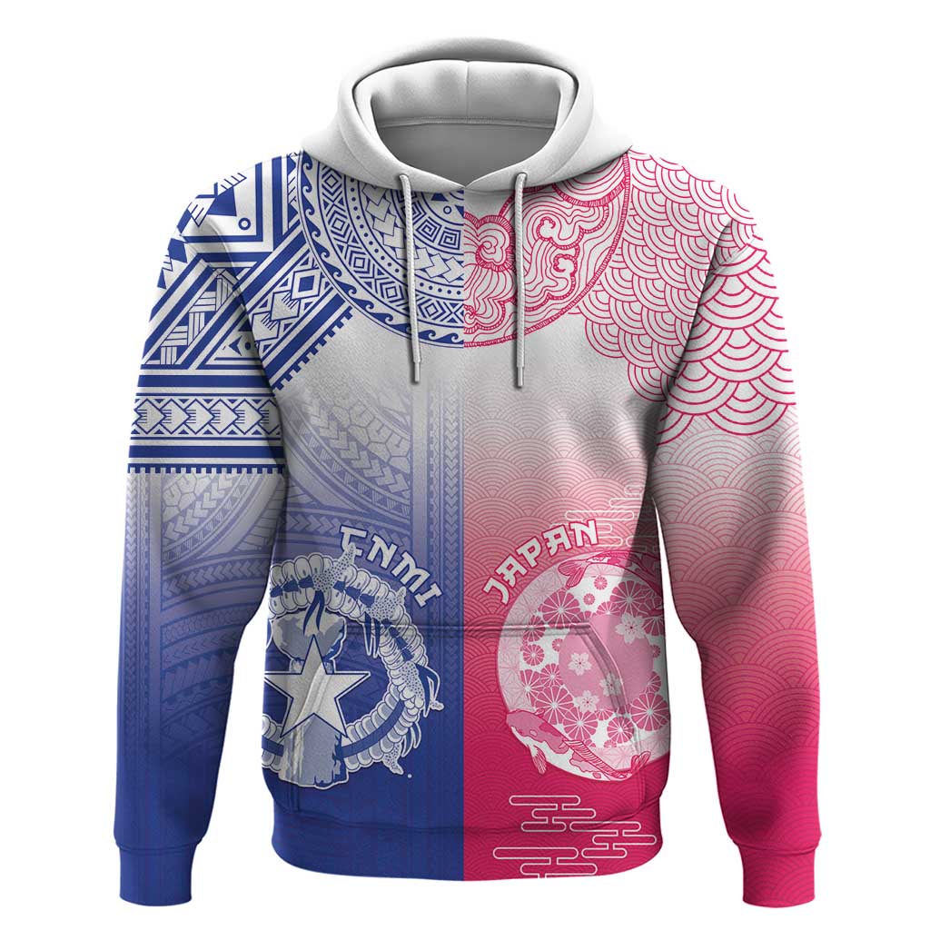 Custom Northern Mariana Islands And Japan Together Hoodie