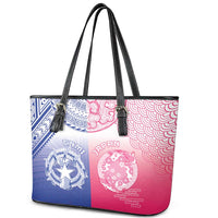 Northern Mariana Islands And Japan Together Leather Tote Bag