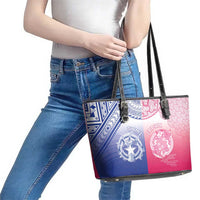 Northern Mariana Islands And Japan Together Leather Tote Bag