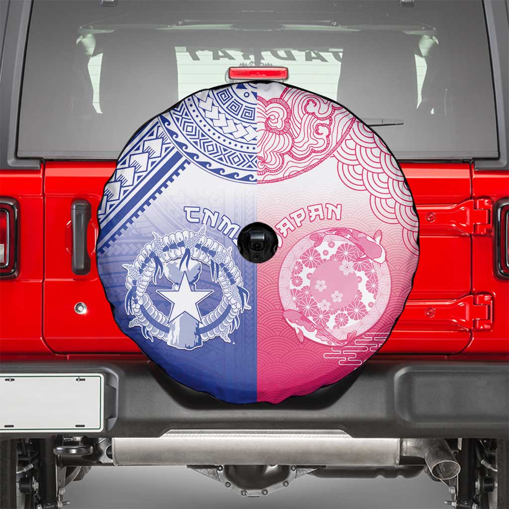 Northern Mariana Islands And Japan Together Spare Tire Cover