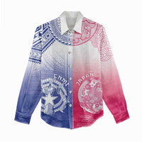 Custom Northern Mariana Islands And Japan Together Women Casual Shirt