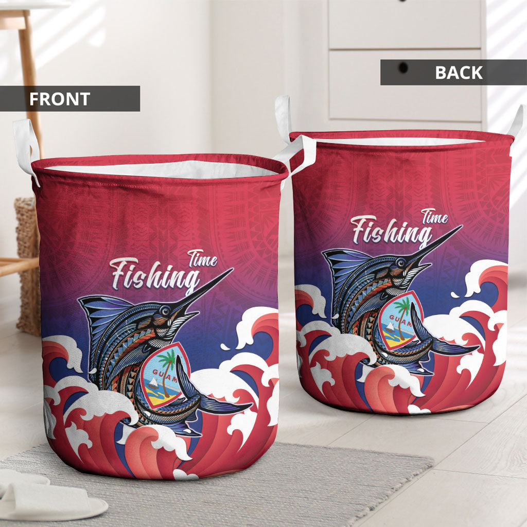 Guam Blue Marlin Fishing Laundry Basket Polynesian Style LT05 - Polynesian Pride