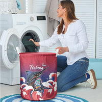 Guam Blue Marlin Fishing Laundry Basket Polynesian Style LT05 - Polynesian Pride