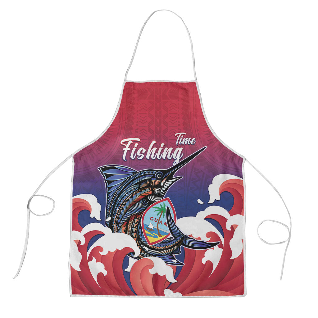 Guam Blue Marlin Fishing Apron Polynesian Style LT05 Red - Polynesian Pride