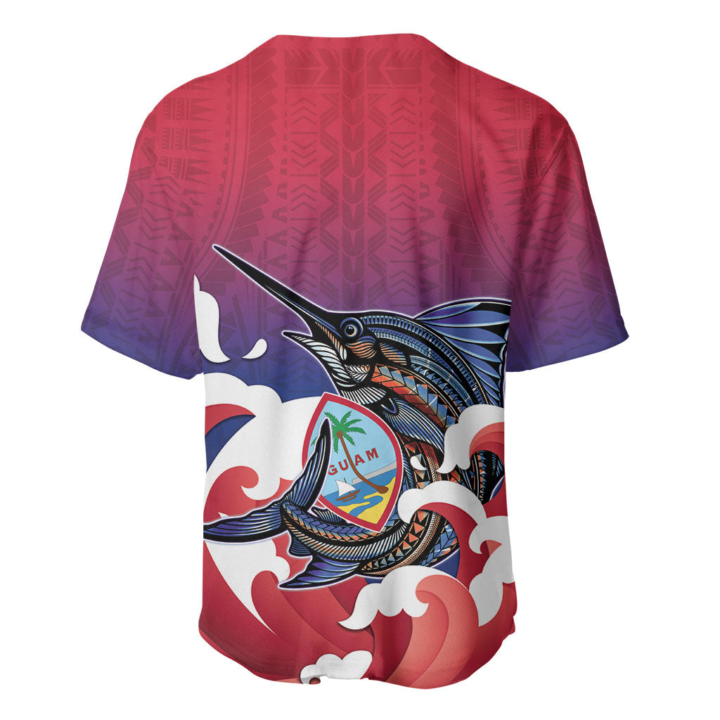 Guam Blue Marlin Fishing Baseball Jersey Polynesian Style LT05 - Polynesian Pride