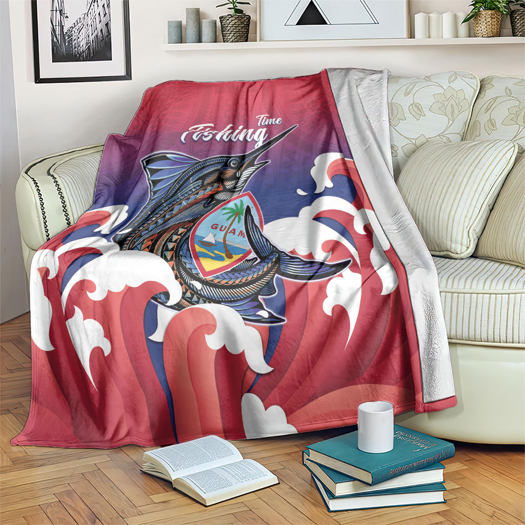 Guam Blue Marlin Fishing Blanket Polynesian Style