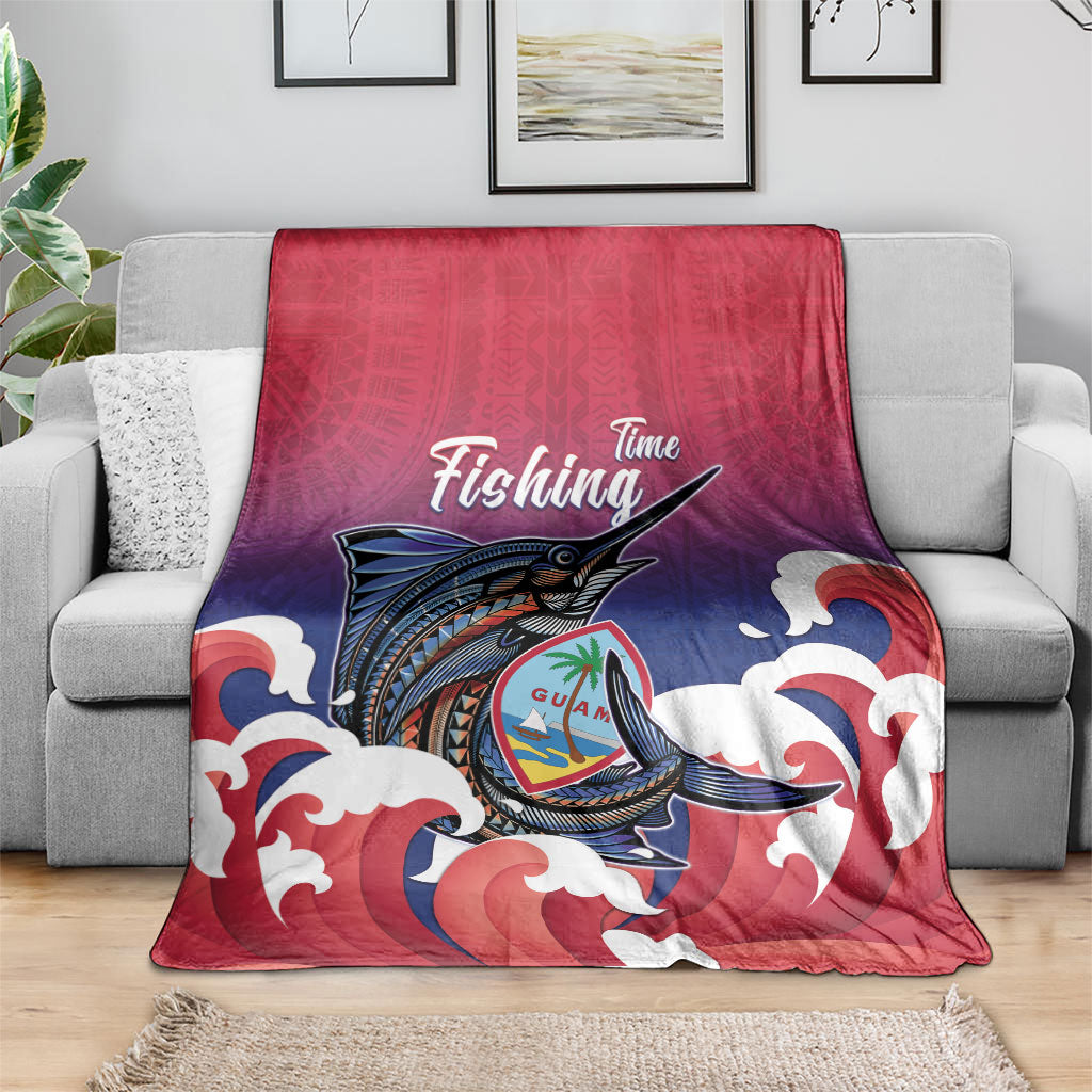 Guam Blue Marlin Fishing Blanket Polynesian Style LT05 - Polynesian Pride