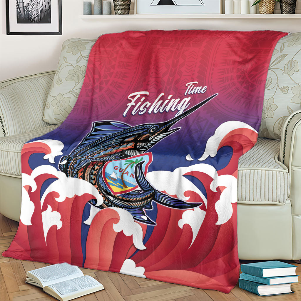Guam Blue Marlin Fishing Blanket Polynesian Style LT05 - Polynesian Pride