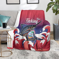 Guam Blue Marlin Fishing Blanket Polynesian Style LT05 - Polynesian Pride