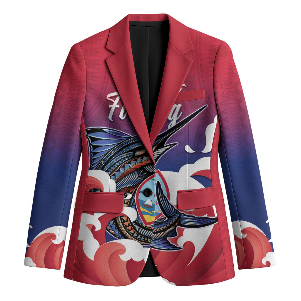Guam Blue Marlin Fishing Blazer Polynesian Style LT05 Unisex Red - Polynesian Pride