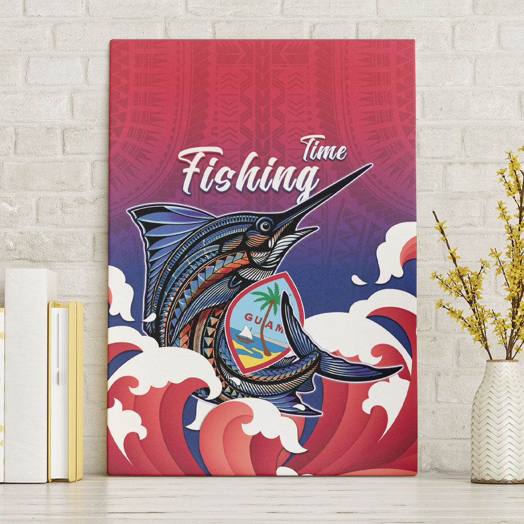 Guam Blue Marlin Fishing Canvas Wall Art Polynesian Style