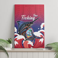 Guam Blue Marlin Fishing Canvas Wall Art Polynesian Style