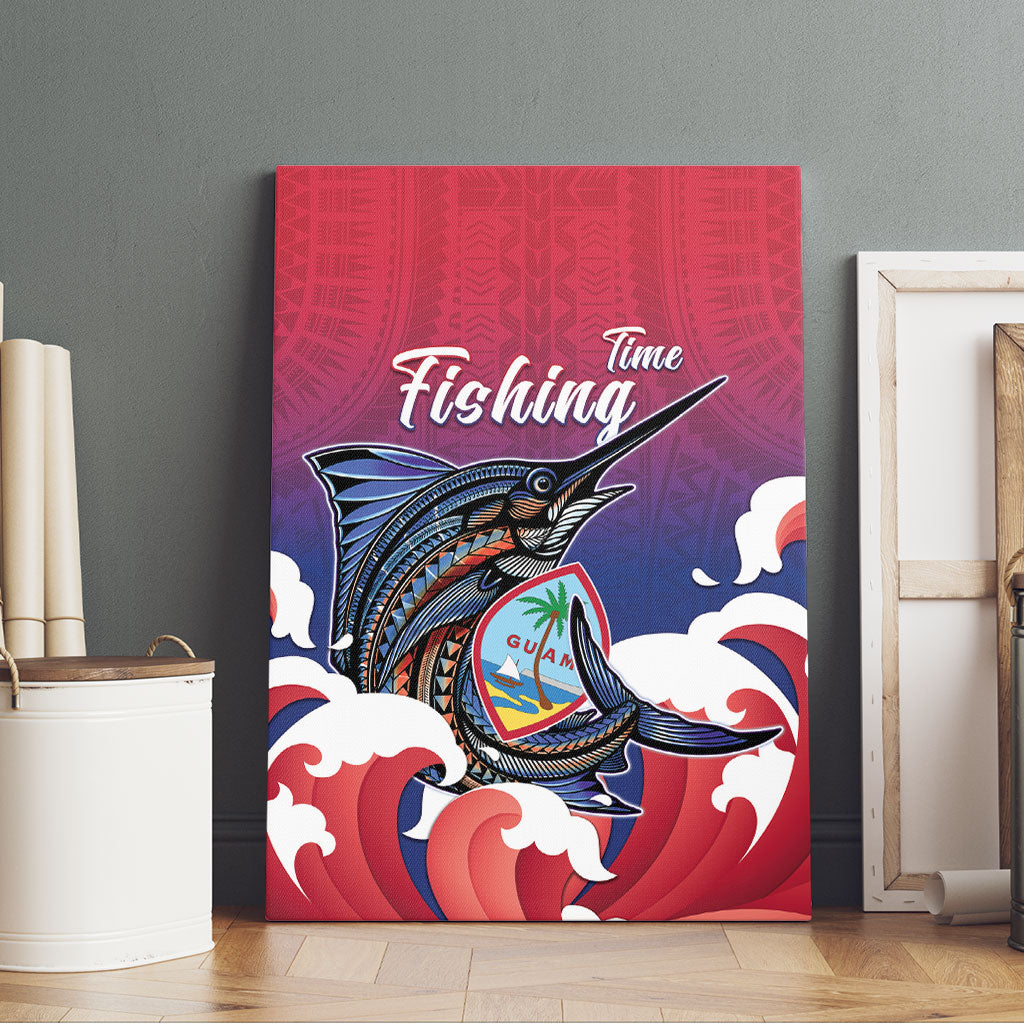 Guam Blue Marlin Fishing Canvas Wall Art Polynesian Style