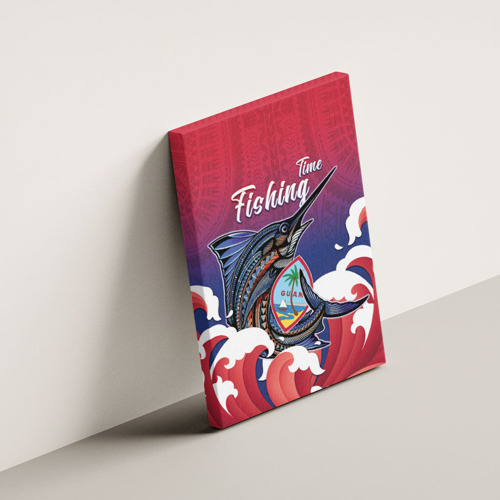 Guam Blue Marlin Fishing Canvas Wall Art Polynesian Style