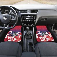 Guam Blue Marlin Fishing Car Mats Polynesian Style LT05 Set 2pcs - Front Red - Polynesian Pride