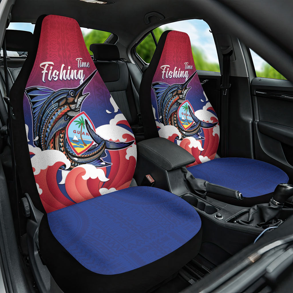 Guam Blue Marlin Fishing Car Seat Cover Polynesian Style
