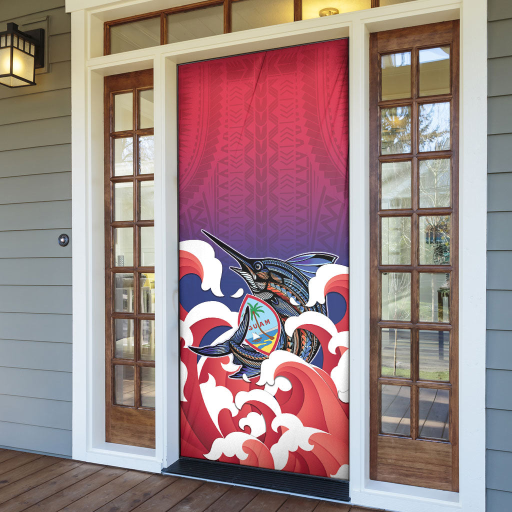 Guam Blue Marlin Fishing Door Cover Polynesian Style LT05 - Polynesian Pride