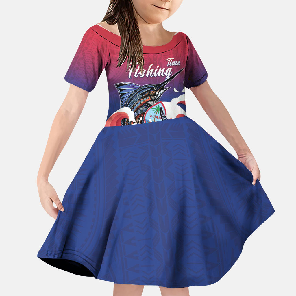 Guam Blue Marlin Fishing Family Matching Mermaid Dress and Hawaiian Shirt Polynesian Style