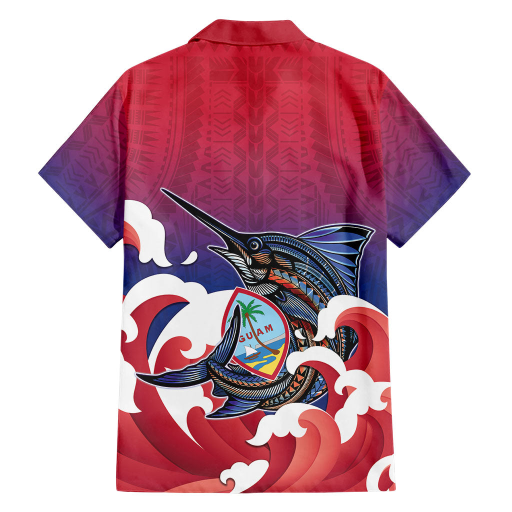 Guam Blue Marlin Fishing Family Matching Summer Maxi Dress and Hawaiian Shirt Polynesian Style