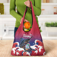 Guam Blue Marlin Fishing Grocery Bag Polynesian Style LT05 - Polynesian Pride