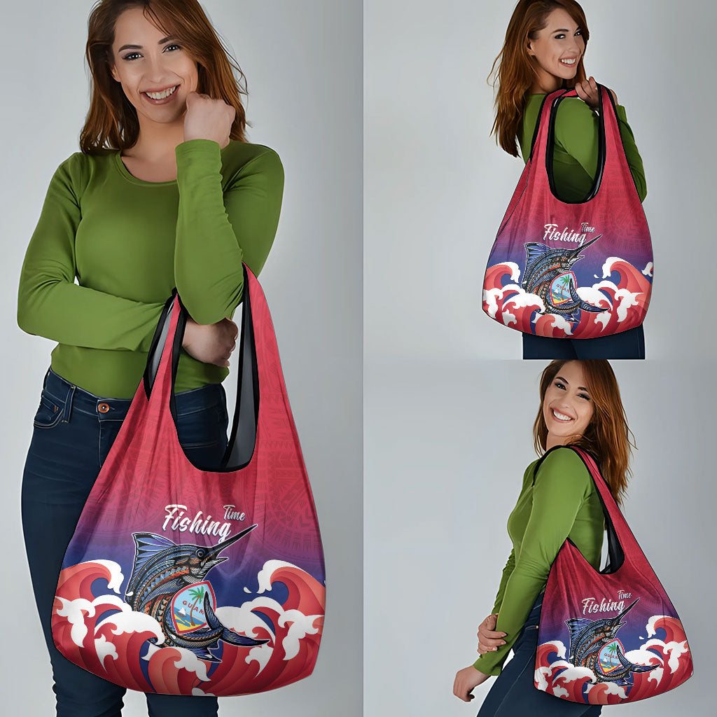 Guam Blue Marlin Fishing Grocery Bag Polynesian Style LT05 - Polynesian Pride