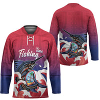 Guam Blue Marlin Fishing Hockey Jersey Polynesian Style LT05 - Polynesian Pride