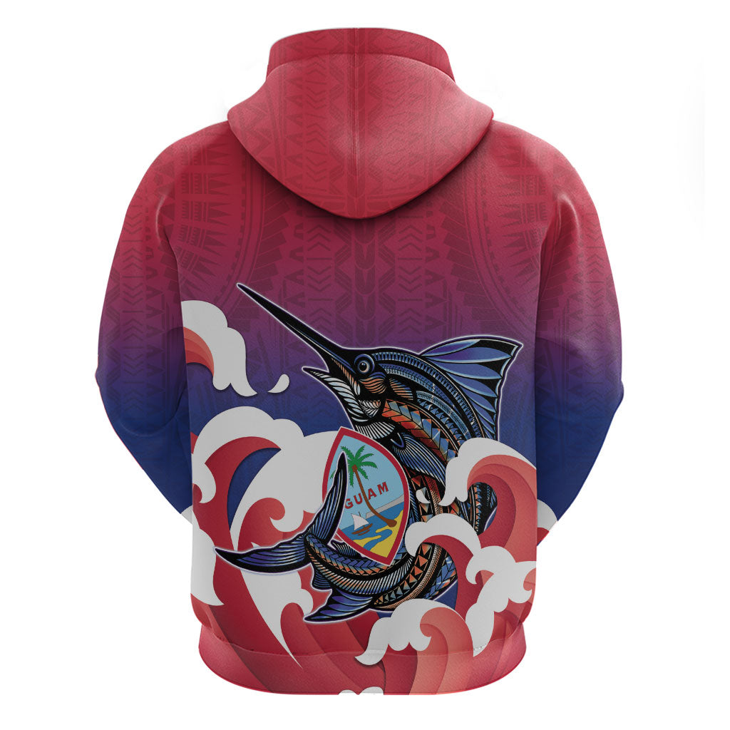 Guam Blue Marlin Fishing Hoodie Polynesian Style LT05 - Polynesian Pride