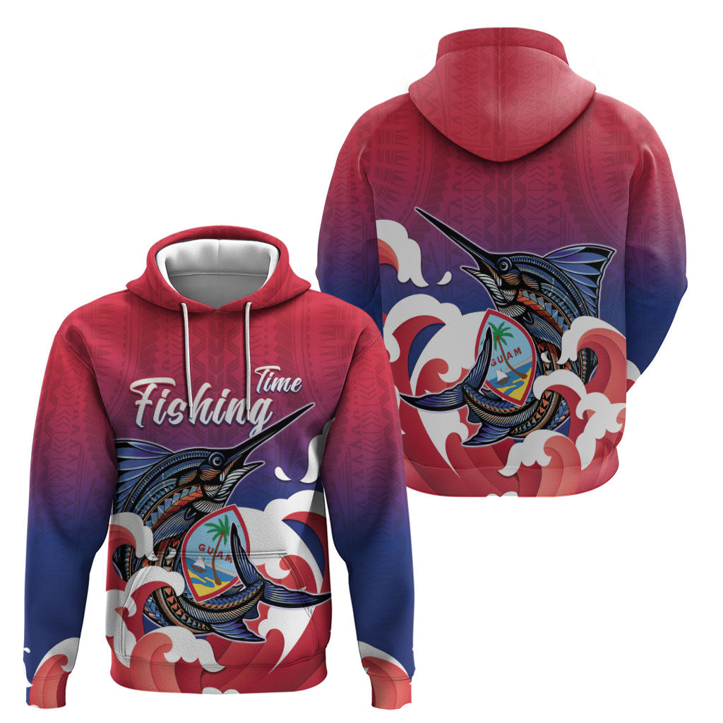Guam Blue Marlin Fishing Hoodie Polynesian Style LT05 - Polynesian Pride