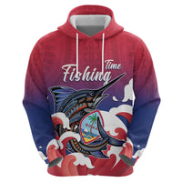 Guam Blue Marlin Fishing Hoodie Polynesian Style LT05 - Polynesian Pride
