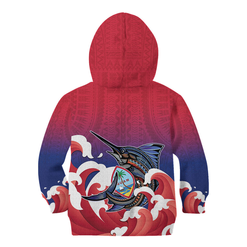 Guam Blue Marlin Fishing Kid Hoodie Polynesian Style LT05 - Polynesian Pride