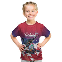 Guam Blue Marlin Fishing Kid T Shirt Polynesian Style LT05 Red - Polynesian Pride
