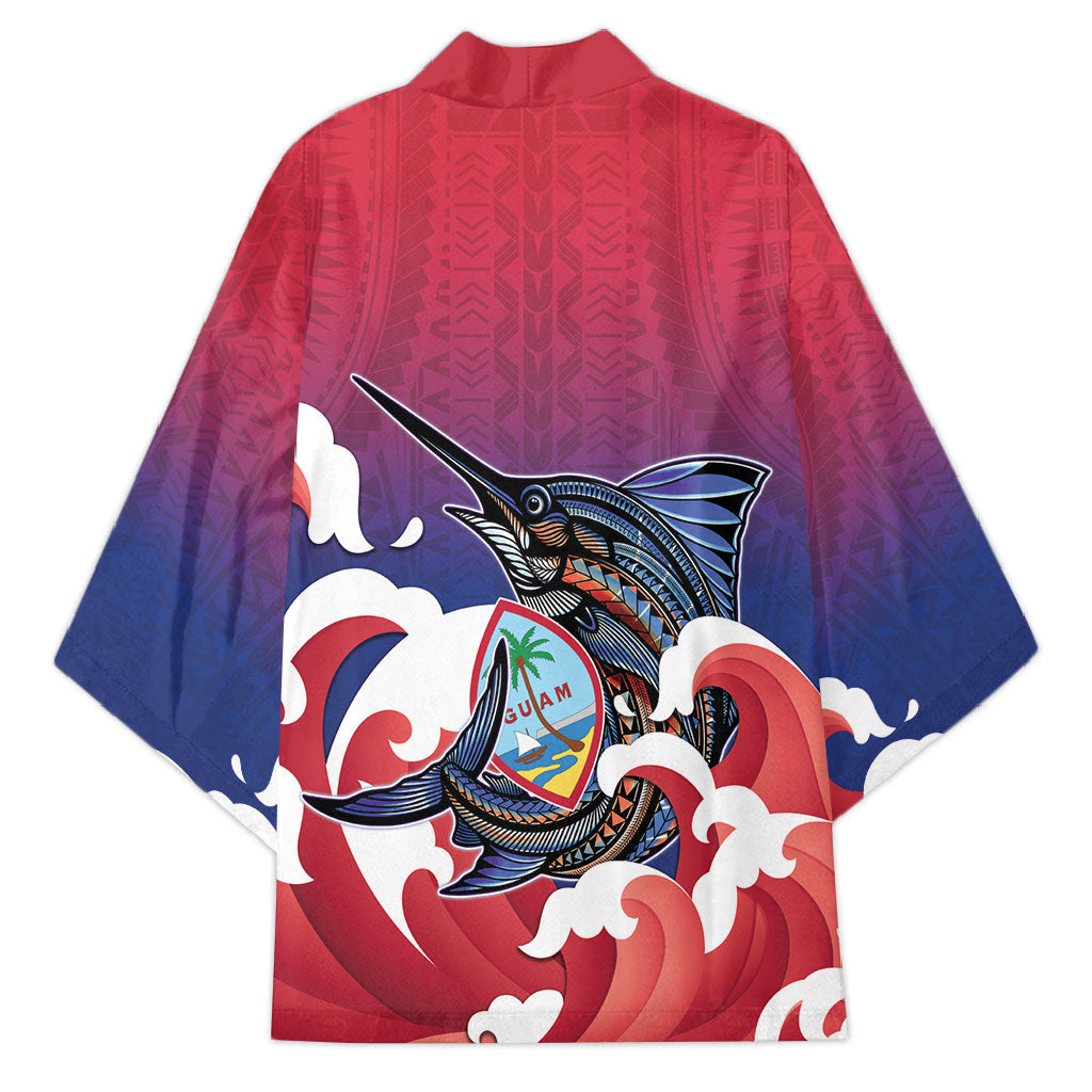 Guam Blue Marlin Fishing Kimono Polynesian Style LT05 - Polynesian Pride