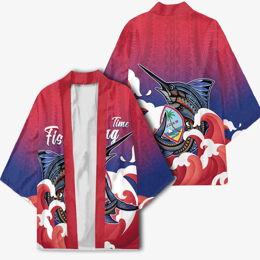 Guam Blue Marlin Fishing Kimono Polynesian Style LT05 - Polynesian Pride
