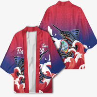 Guam Blue Marlin Fishing Kimono Polynesian Style LT05 - Polynesian Pride
