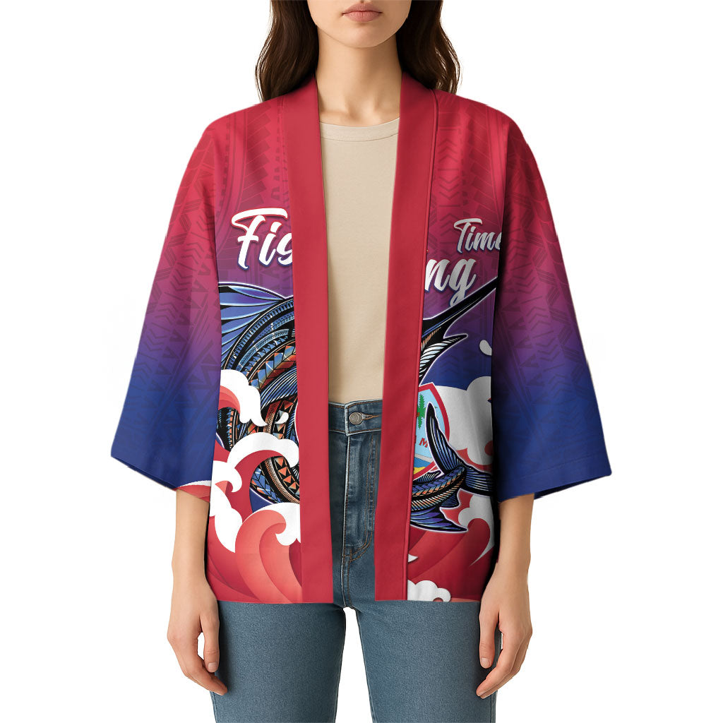 Guam Blue Marlin Fishing Kimono Polynesian Style LT05 - Polynesian Pride