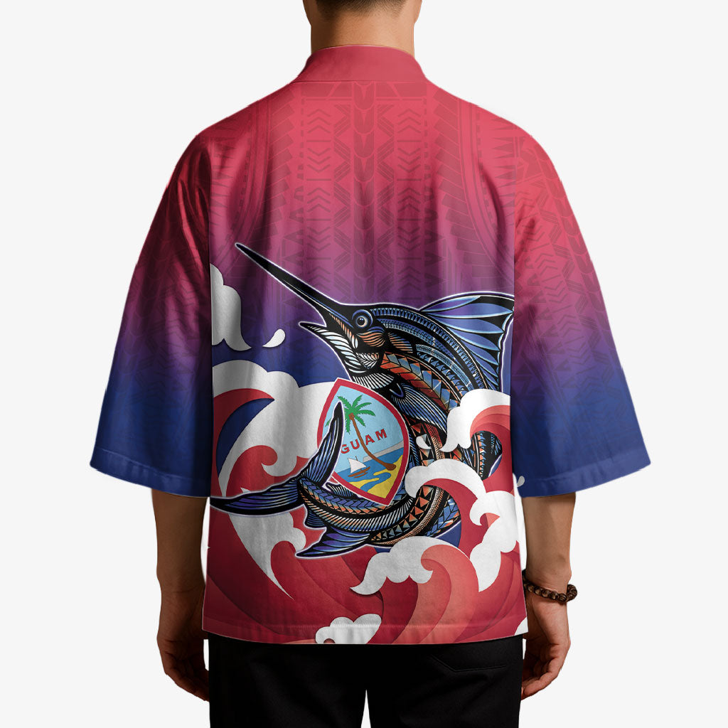 Guam Blue Marlin Fishing Kimono Polynesian Style LT05 - Polynesian Pride