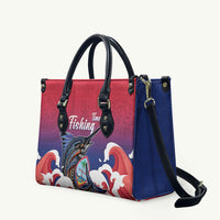 Guam Blue Marlin Fishing Leather Bag Polynesian Style LT05 Red - Polynesian Pride