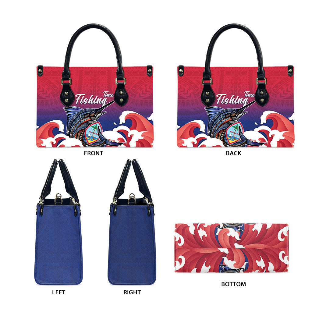 Guam Blue Marlin Fishing Leather Bag Polynesian Style LT05 - Polynesian Pride