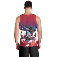 Guam Blue Marlin Fishing Men Tank Top Polynesian Style