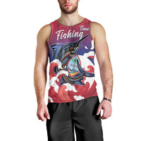 Guam Blue Marlin Fishing Men Tank Top Polynesian Style