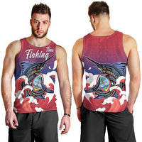 Guam Blue Marlin Fishing Men Tank Top Polynesian Style
