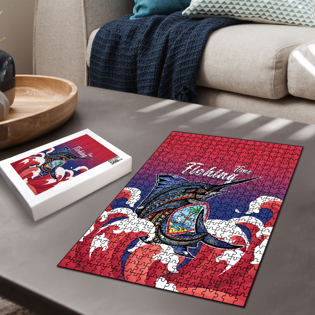 Guam Blue Marlin Fishing Puzzle Polynesian Style LT05 - Polynesian Pride