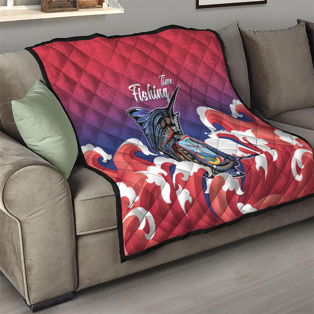 Guam Blue Marlin Fishing Quilt Polynesian Style LT05 - Polynesian Pride