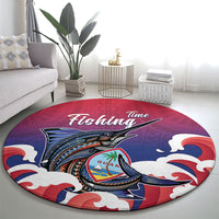 Guam Blue Marlin Fishing Round Carpet Polynesian Style LT05 - Polynesian Pride