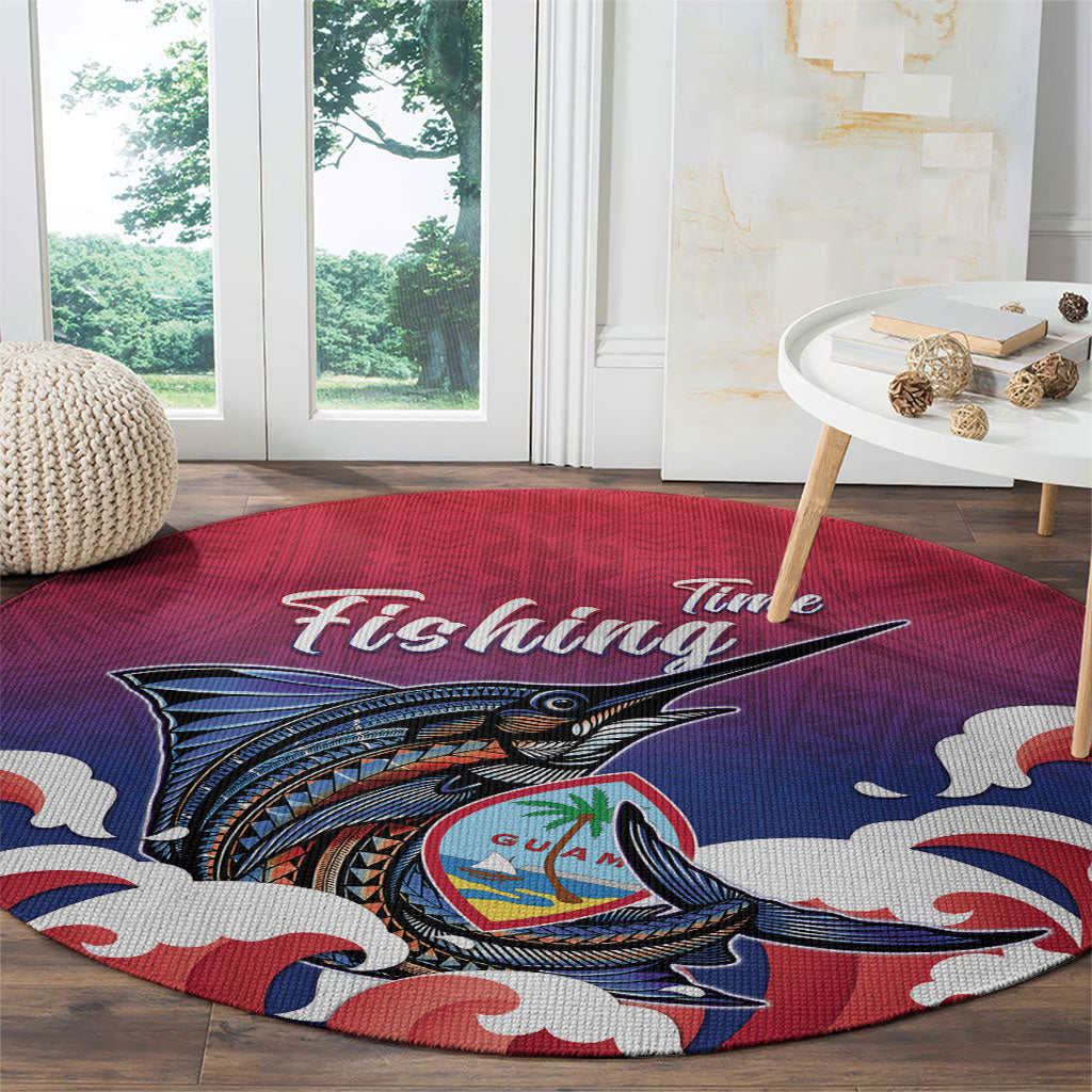 Guam Blue Marlin Fishing Round Carpet Polynesian Style LT05 - Polynesian Pride