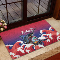 Guam Blue Marlin Fishing Rubber Doormat Polynesian Style LT05 - Polynesian Pride